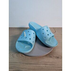 Crocs Slides Sandals Iconic Comfort Slip On Casual Beach Blue M Sz 10 W Sz 12